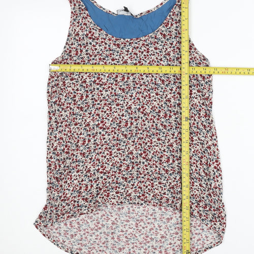 Warehouse Womens Multicoloured Floral Tank Top UK 8 Viscose Scoop Neck