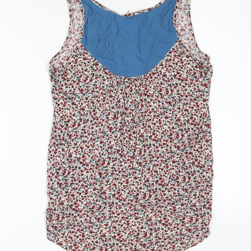 Warehouse Womens Multicoloured Floral Tank Top UK 8 Viscose Scoop Neck