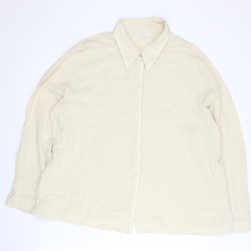 Marks and Spencer Women’s Beige Button-Up Shirt UK 20 Long Sleeve