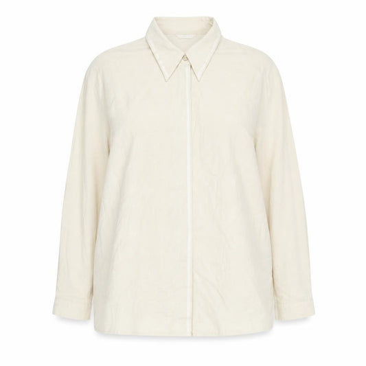 Front view of Marks & Spencer Women’s Beige Button-Up Shirt UK 20 Long Sleeve