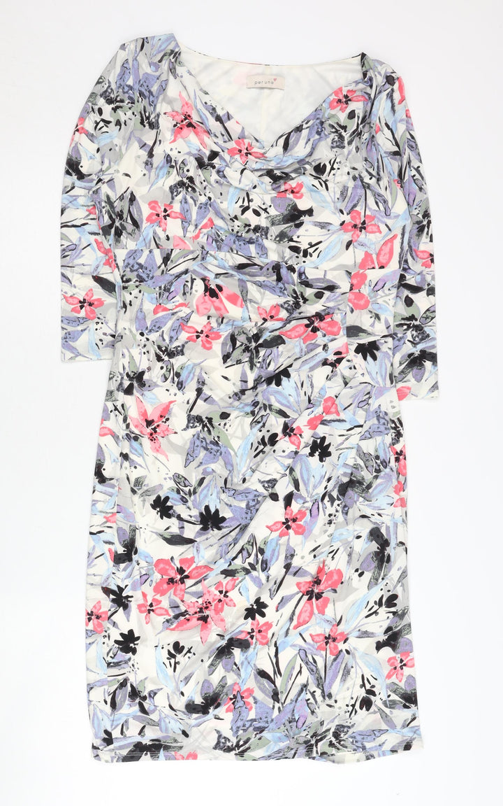 Marks and Spencer Women’s Multicoloured Floral Sheath Dress Size 14