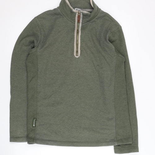 Mountain Warehouse Men’s Green S Windproof 1/4 Zip Sweatshirt