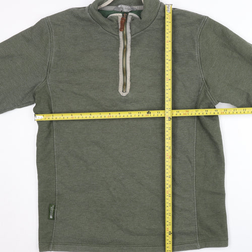 Mountain Warehouse Men’s Green S Windproof 1/4 Zip Sweatshirt