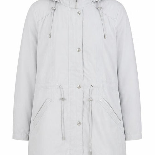 Bm Collection Women Grey XL Parka Jacket Hooded Mid-Length