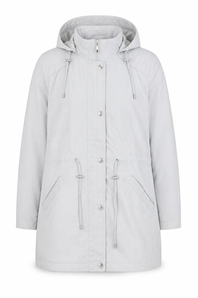 Bm Collection Women Grey XL Parka Jacket Hooded Mid-Length