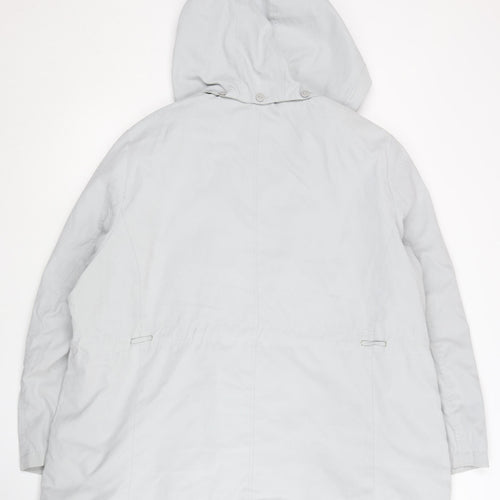 Bm Collection Women Grey XL Parka Jacket Hooded Mid-Length