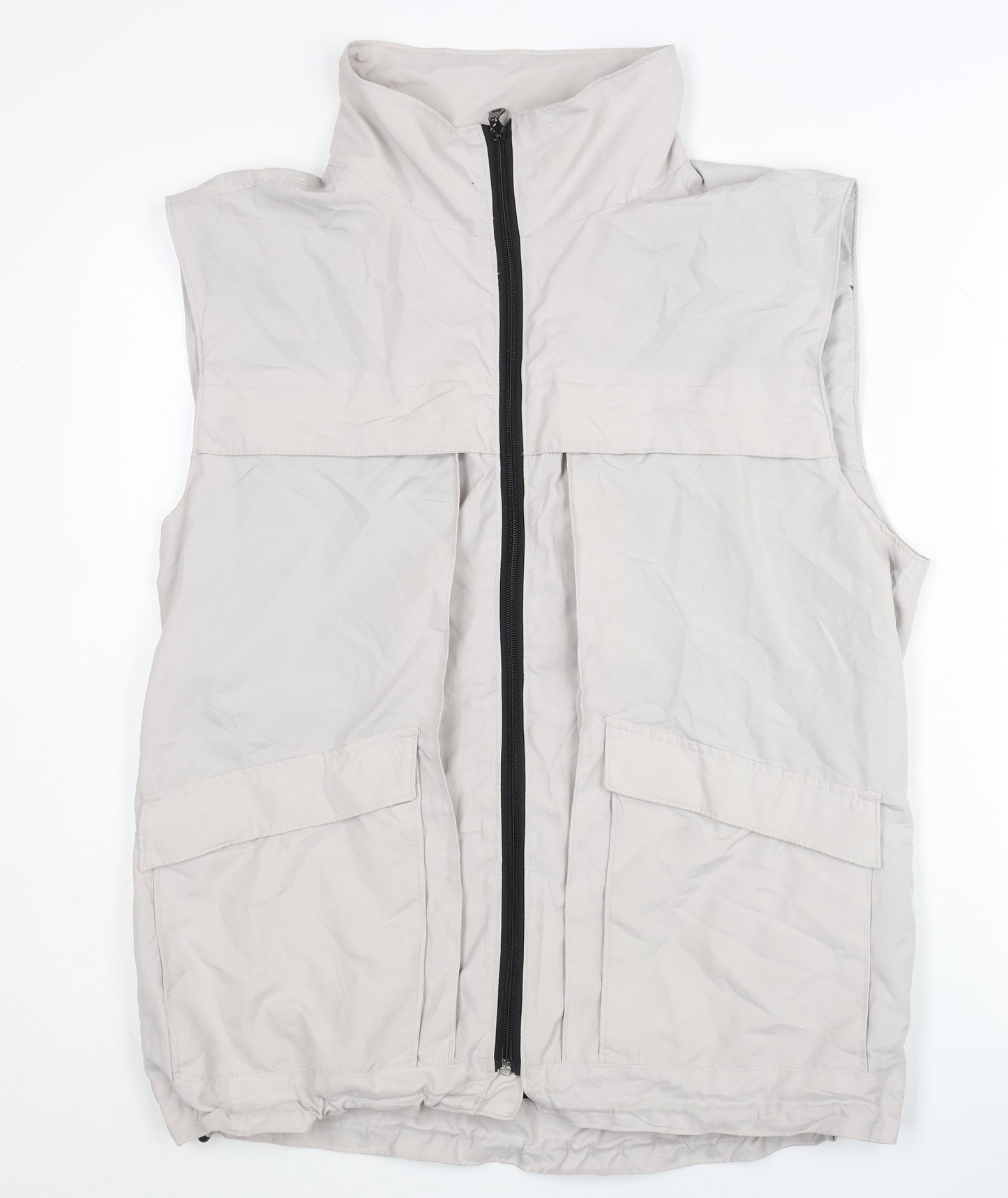 ES Sport Men's Beige Waistcoat Bodywarmer Gilet Size M Polyester Zip