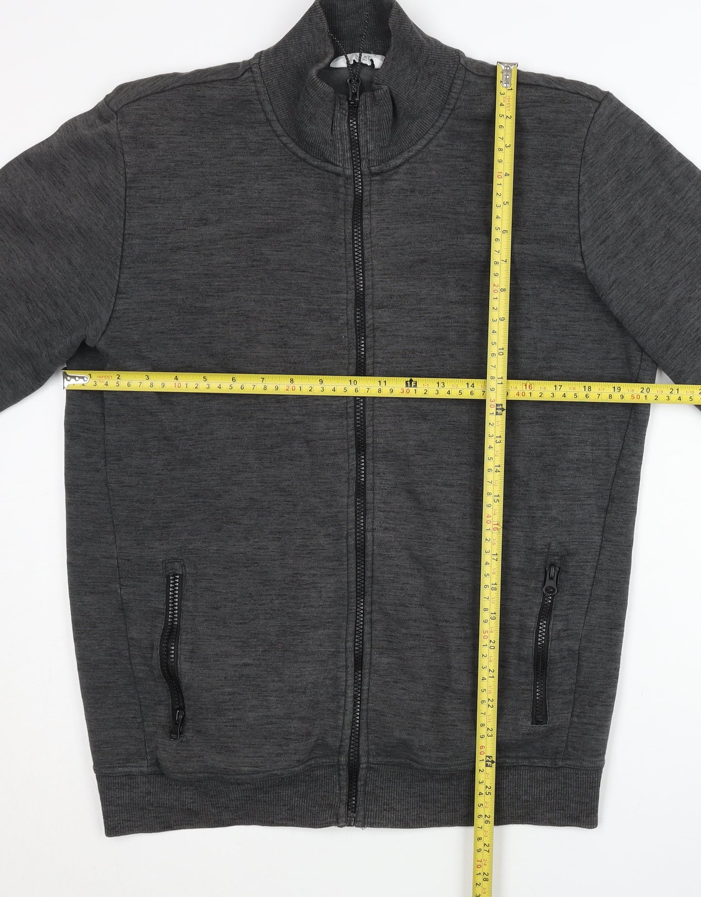 Next Men’s Grey Full Zip Jacket M 39-41 in Regular Fit Cotton Blend
