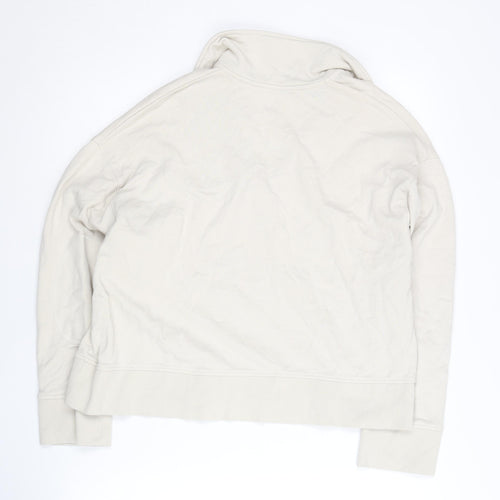Zara Women Beige Collared Pullover Sweatshirt Size S
