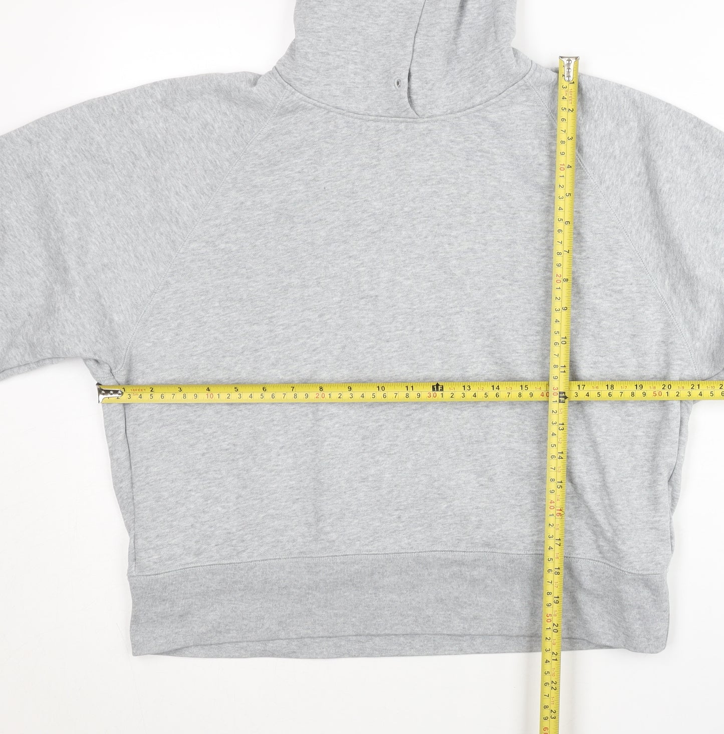 Uniqlo Women Grey Pullover Hoodie Small Regular Cotton Blend