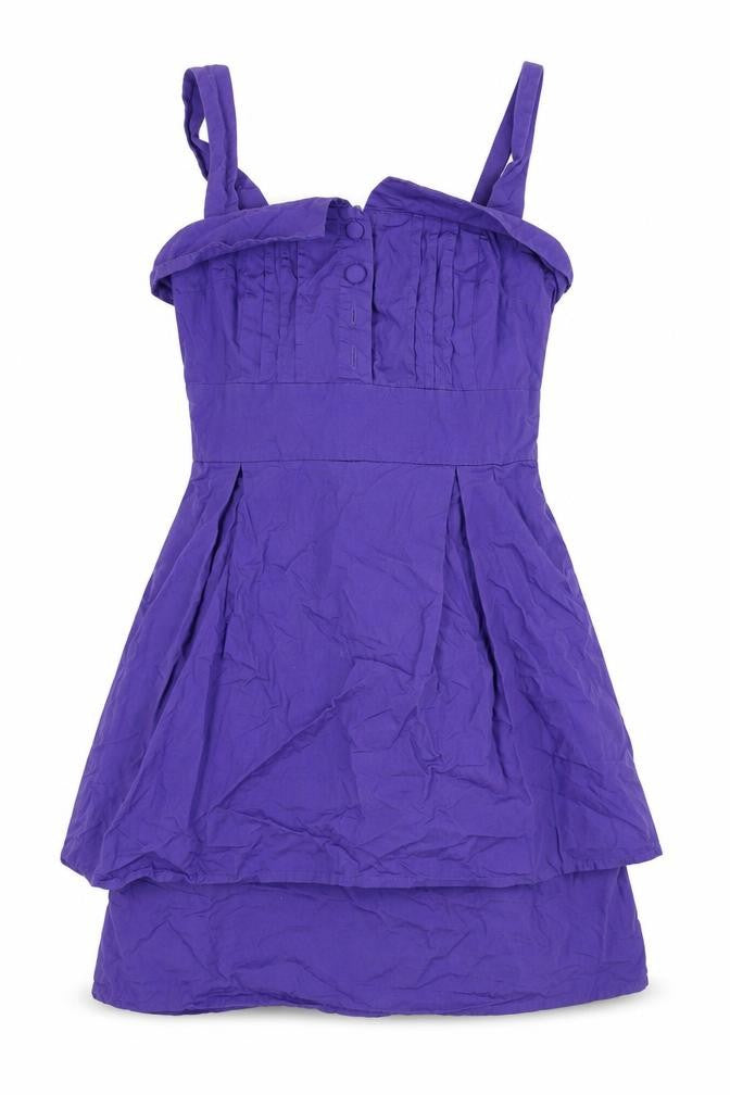 New Look Womens Purple Size 8 Fit & Flare Sleeveless Hi-Low Dress