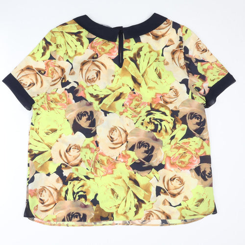 Betty Jackson Black Womens Multicoloured Floral Blouse Size 18