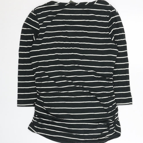 Blooming Marvellous Women Black Maternity Wrap Stripe Top M