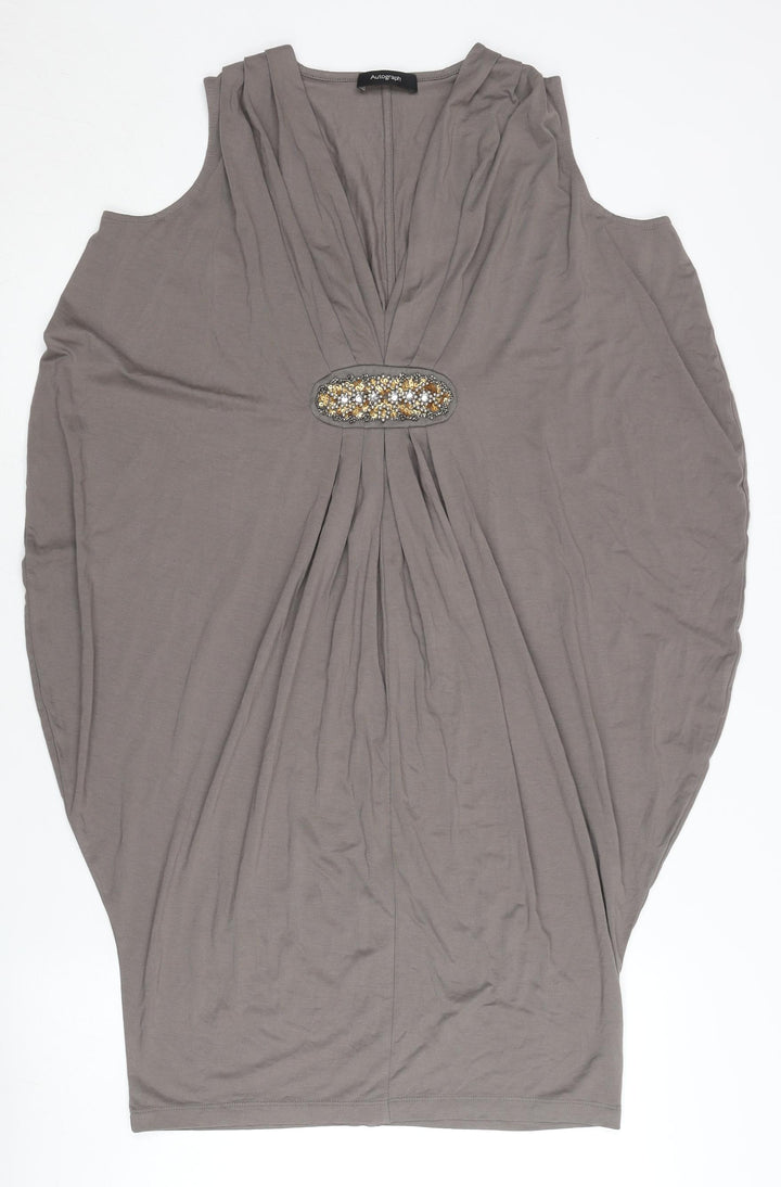 Marks and Spencer Women’s Grey Sheath Beaded Cocktail Dress Size 10