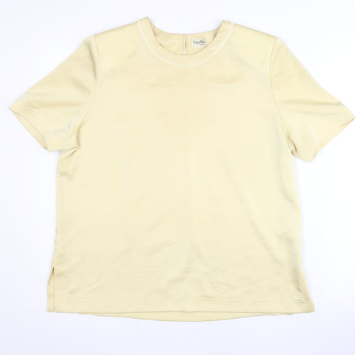 Viyella Petite Women’s Beige Size 12 Short Sleeve Polyester Top
