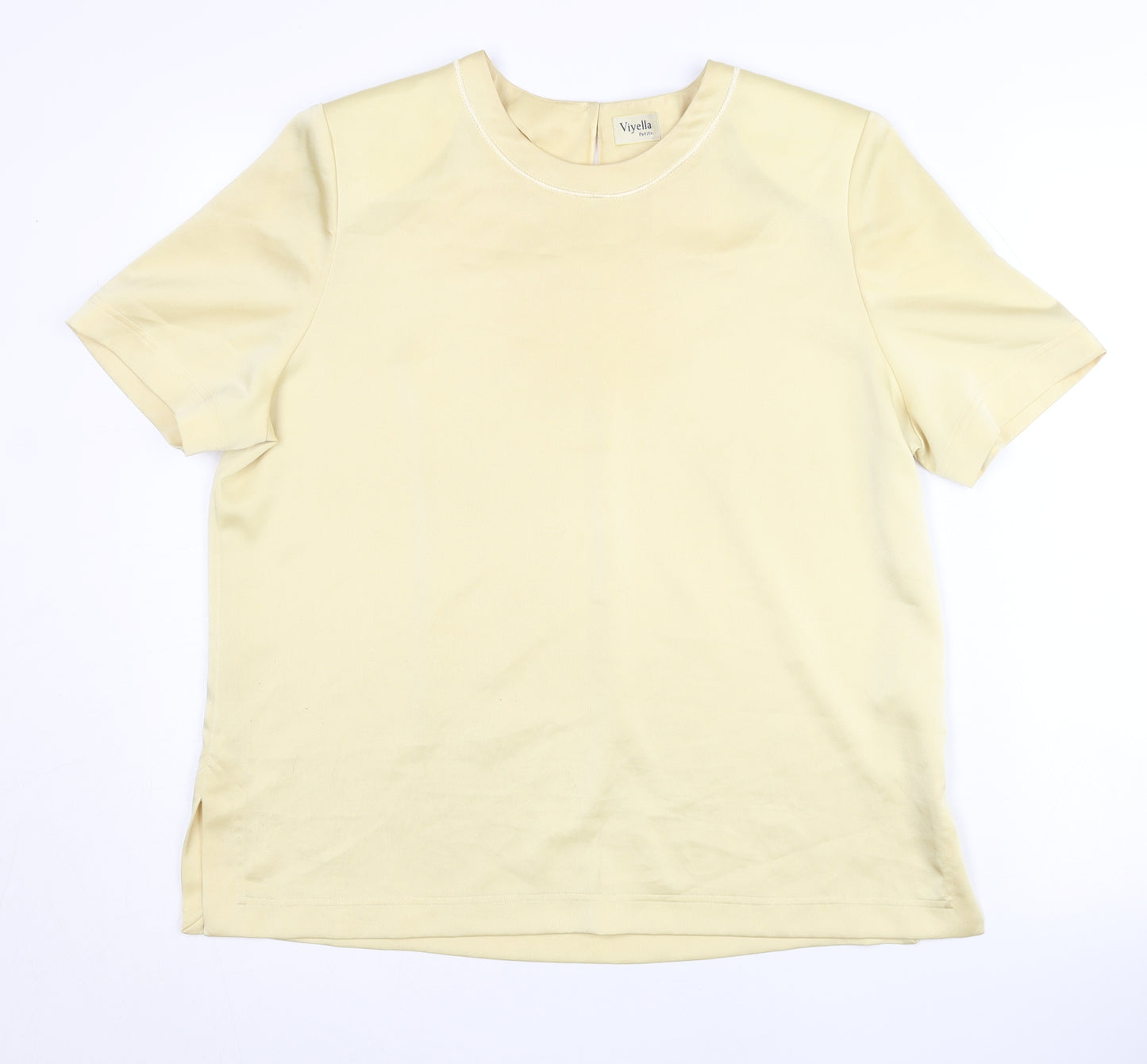 Viyella Petite Women’s Beige Size 12 Short Sleeve Polyester Top
