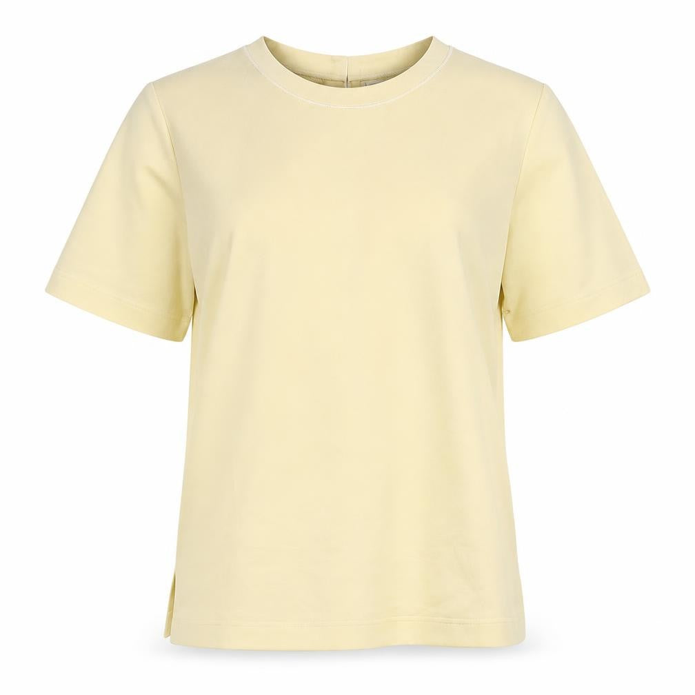 Front view of Viyella Petite Women’s Beige, size UK 12, Short Sleeve Polyester Top