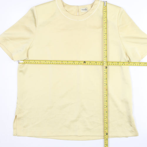 Viyella Petite Women’s Beige Size 12 Short Sleeve Polyester Top