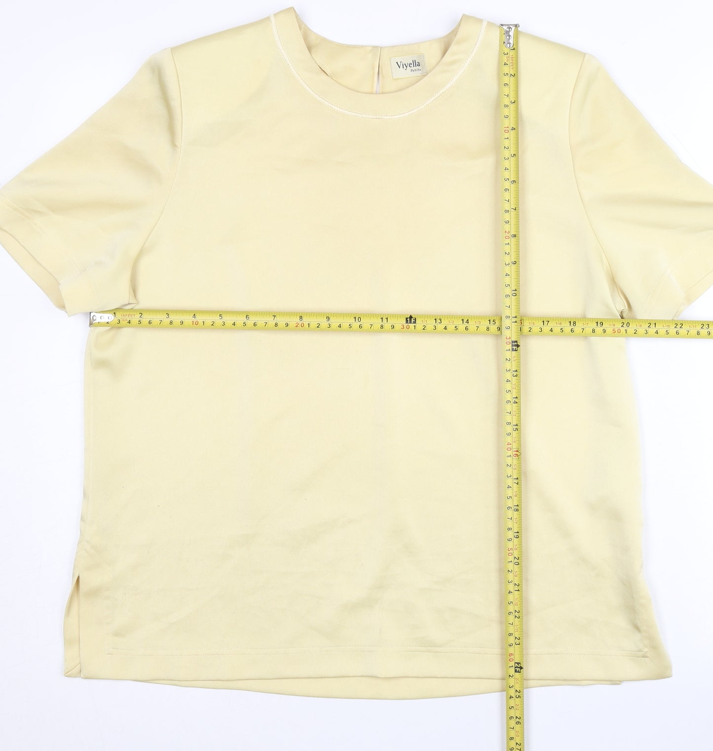 Viyella Petite Women’s Beige Size 12 Short Sleeve Polyester Top