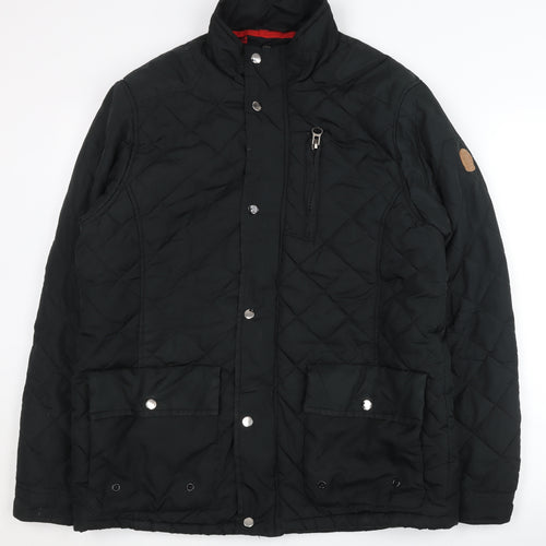 D555 Men’s Black Quilted Polyester Jacket M Regular Fit Casual