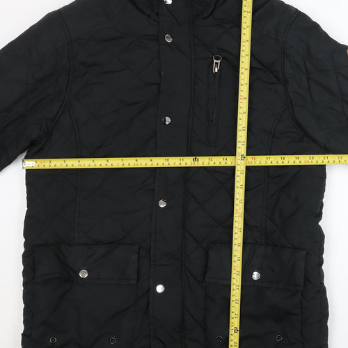 D555 Men’s Black Quilted Polyester Jacket M Regular Fit Casual