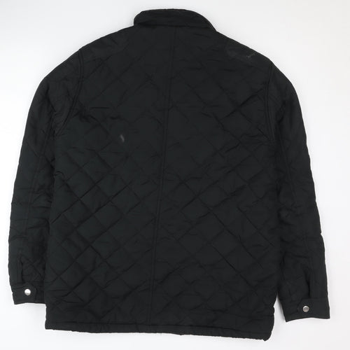 D555 Men’s Black Quilted Polyester Jacket M Regular Fit Casual