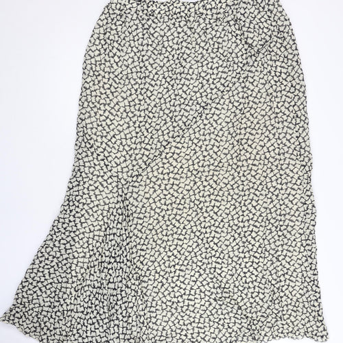 Catherina Hepburn Womens Black White Floral Midi A-Line Skirt Size 20