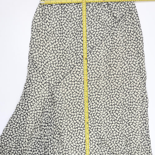 Catherina Hepburn Womens Black White Floral Midi A-Line Skirt Size 20