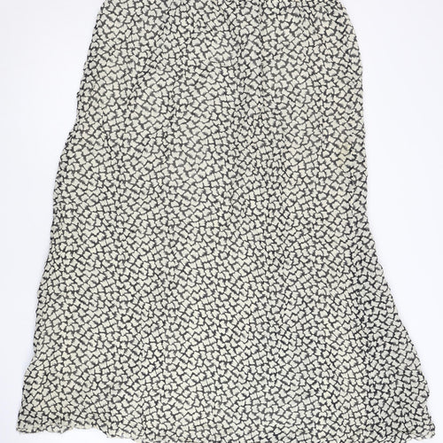 Catherina Hepburn Womens Black White Floral Midi A-Line Skirt Size 20