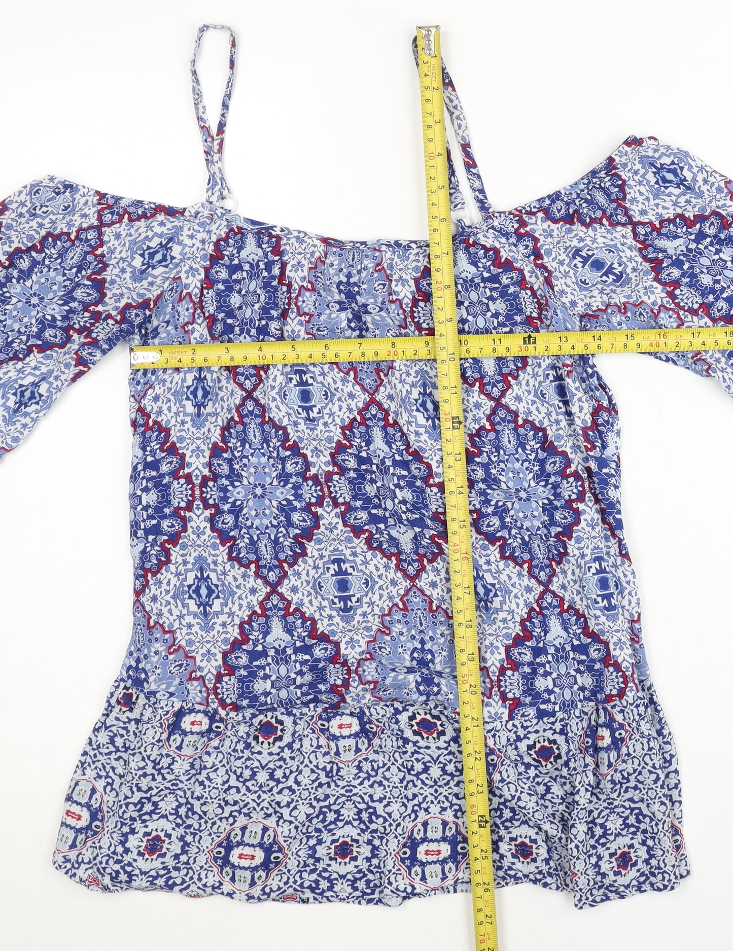 Marks and Spencer Women’s Blue Geometric Viscose Camisole Top UK 8
