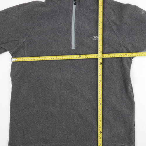 Trespass Mens Grey Fleece Sweatshirt L 1/2 Zip Outdoor Hiking Top