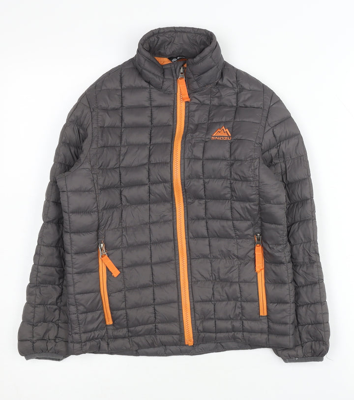 Snozu Boys Grey Quilted Puffer Jacket XS Lightweight Winter Coat