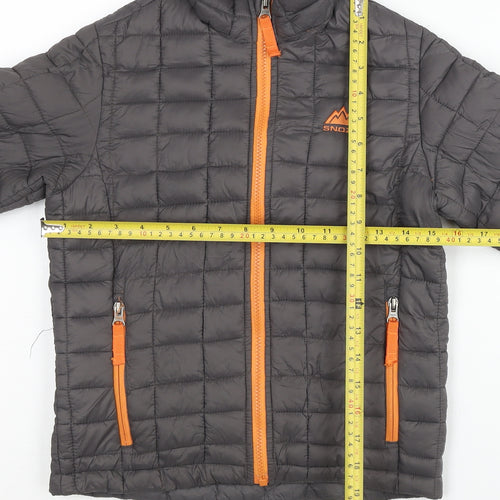 Snozu Boys Grey Quilted Puffer Jacket XS Lightweight Winter Coat