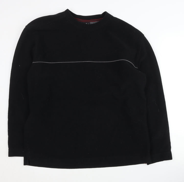 BHS Men’s Black Fleece Pullover Sweatshirt Medium Regular Fit