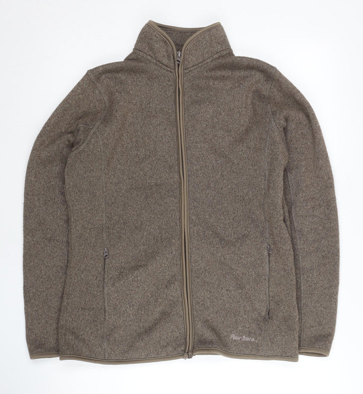 Peter Storm Womens Brown Fleece Jacket Size 12 Full Zip Casual Outdoor