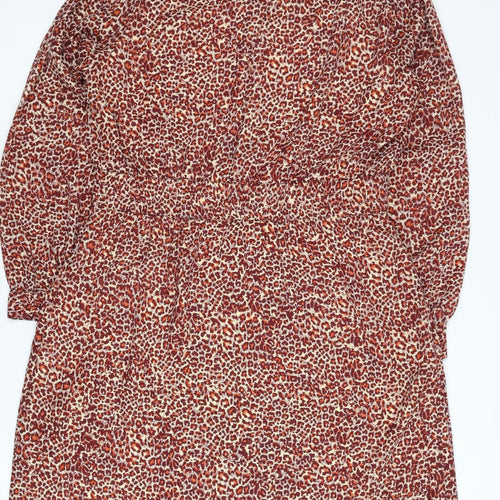H&M Women’s Red Animal Print Shift Dress Size 16 Knee Length