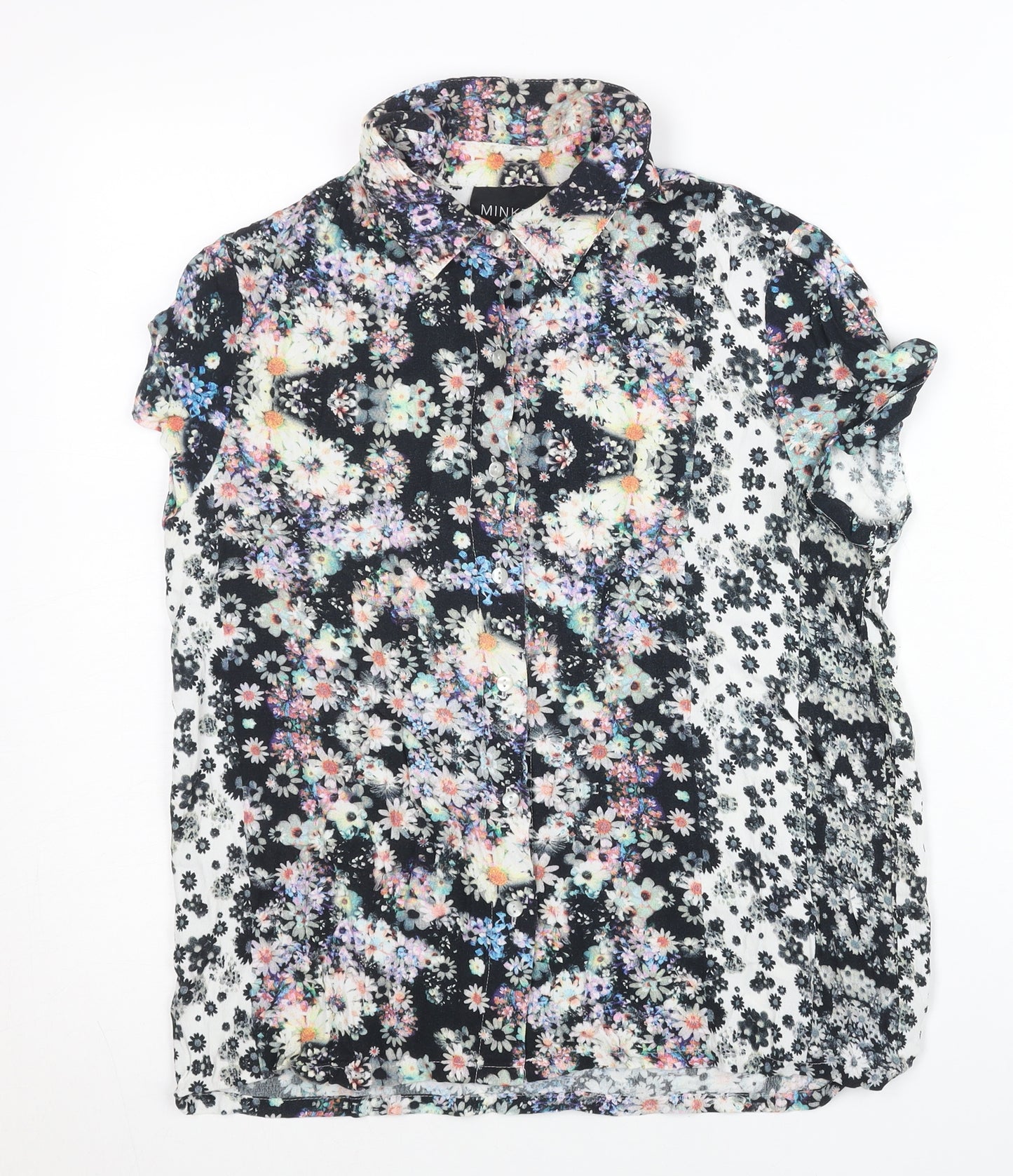 MINKPINK Womens Multicoloured Floral Button-Up Shirt S