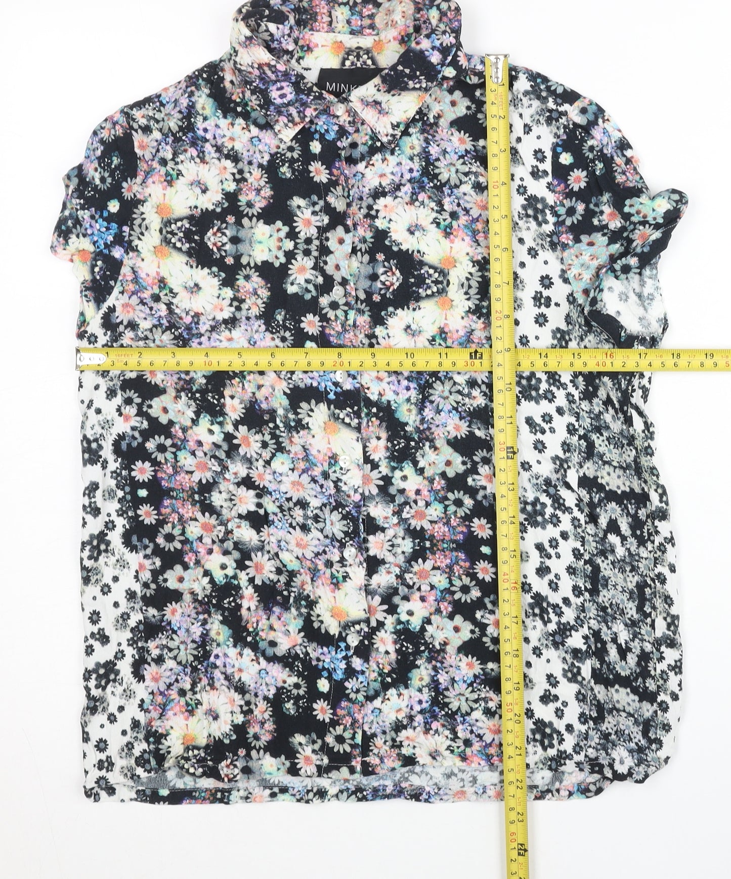 MINKPINK Womens Multicoloured Floral Button-Up Shirt S