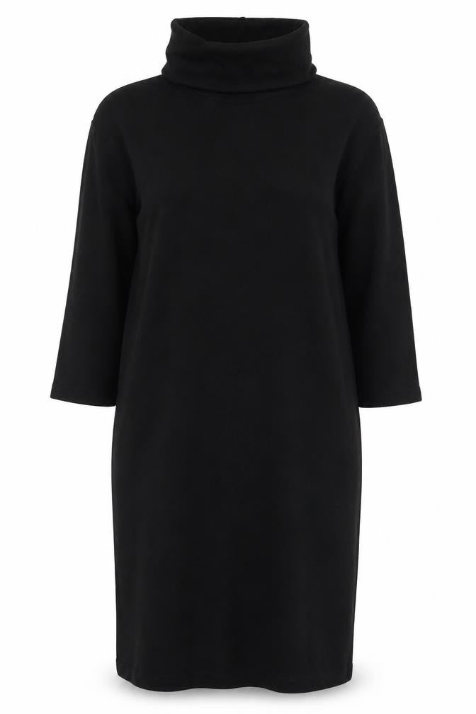 Zara Women Black Size 8 Shift Roll Neck Knee Length Dress