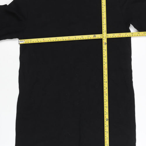 Zara Women Black Size 8 Shift Roll Neck Knee Length Dress