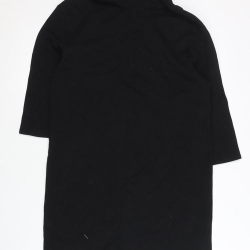 Zara Women Black Size 8 Shift Roll Neck Knee Length Dress