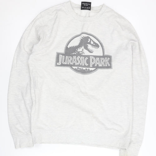 Gone Retro Men's Grey Jurassic Park Sweatshirt S Pullover Crew Neck
