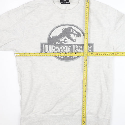Gone Retro Men's Grey Jurassic Park Sweatshirt S Pullover Crew Neck