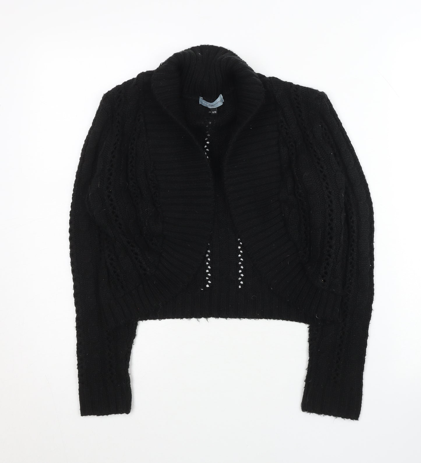 Red Herring Girls Black Shrug Cardigan Age 11-12 Years Knit Jumper