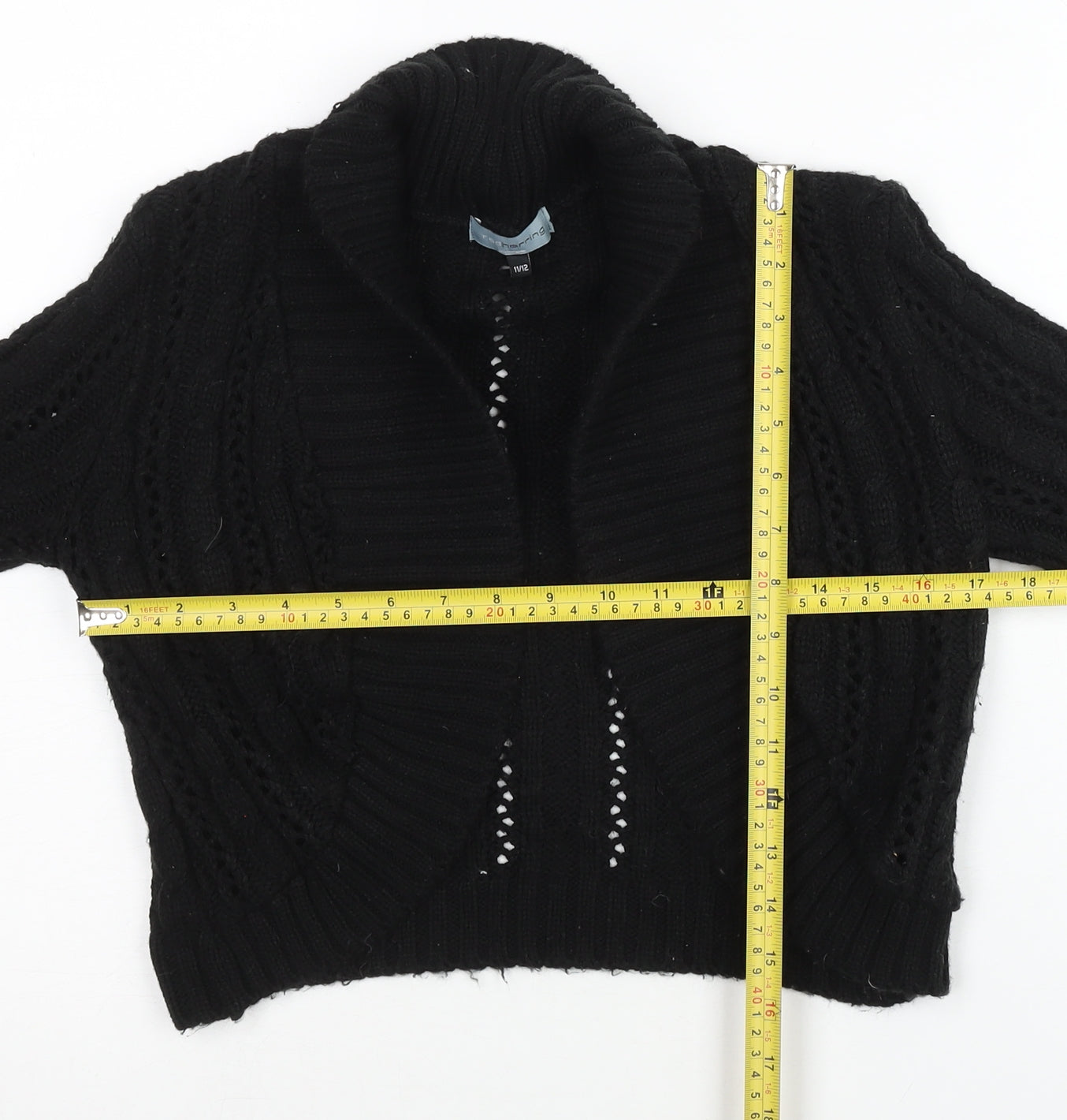 Red Herring Girls Black Shrug Cardigan Age 11-12 Years Knit Jumper