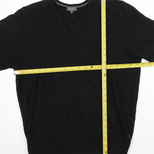 Wolsey Men’s Black Wool Blend V-Neck Pullover Jumper Size S