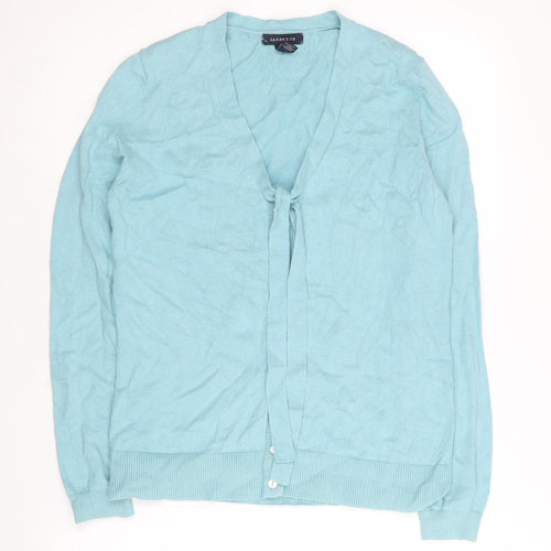 Lands' End Womens Blue M Cardigan V-Neck Cotton Cashmere Knit