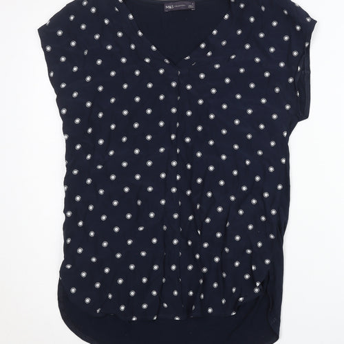 Marks and Spencer Women’s Blue Polka Dot Blouse Size 6 Viscose Tunic