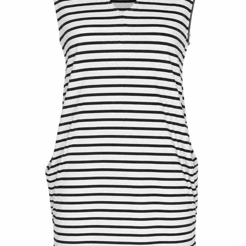 H&M Women’s Black White Striped T-Shirt Dress XS Sleeveless V-Neck