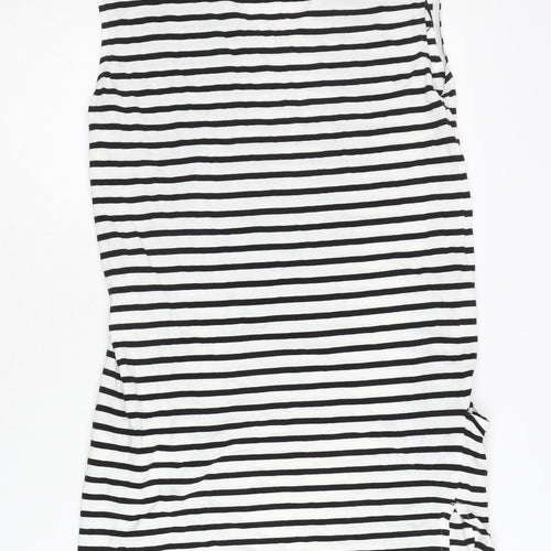 H&M Women’s Black White Striped T-Shirt Dress XS Sleeveless V-Neck